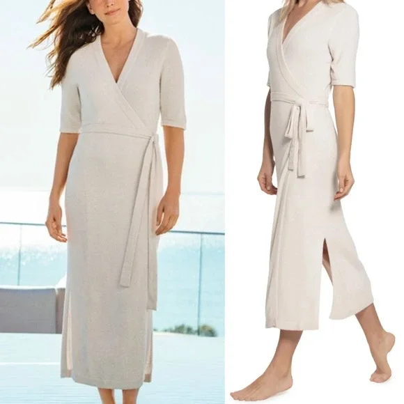 chinese dress ladies Barefoot Dreams CozyChic Ultra Lite Caftan, Carbon at Amazon Women's  Clothing store